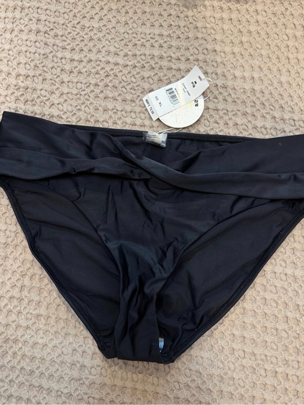 NWT PQ Swim Black Bikini Bottom with Gold Accent size XL